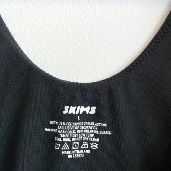 NEW LARGE SKIMS FITS EVERYBODY ONYX BLACK SQUARE NECK BODYSUIT - Picture 5 of 5